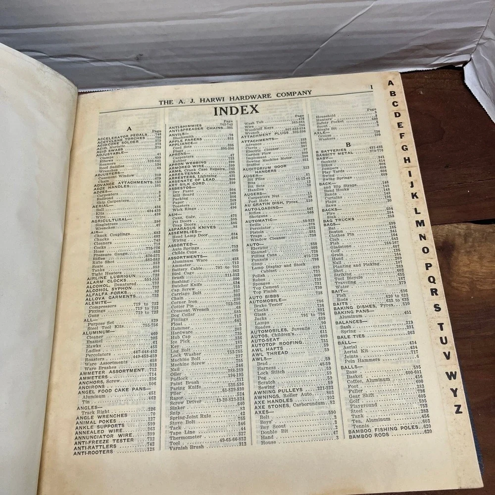 A. J. Harwi Hardware Co Wholesale Catalog Atchison Wichita Kansas Vintage Book